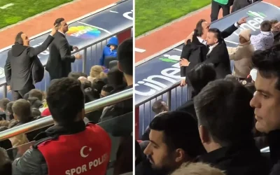 Eyüpspor Başkanı, Galatasaray’a yapılan küfürlere karşı çıkarak kendi taraftarıyla tartıştı