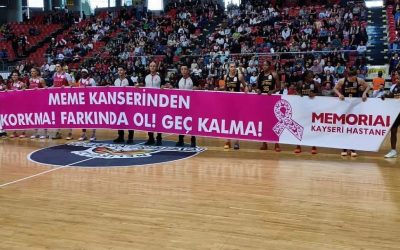 Edirne’de Kadınlar Basketbol Maçında Meme Kanseri Farkındalığı Oluşturuldu