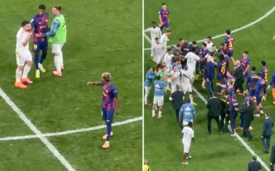 Yıldız futbolcular arasında maç sonrası çıkan kavganın görüntüleri