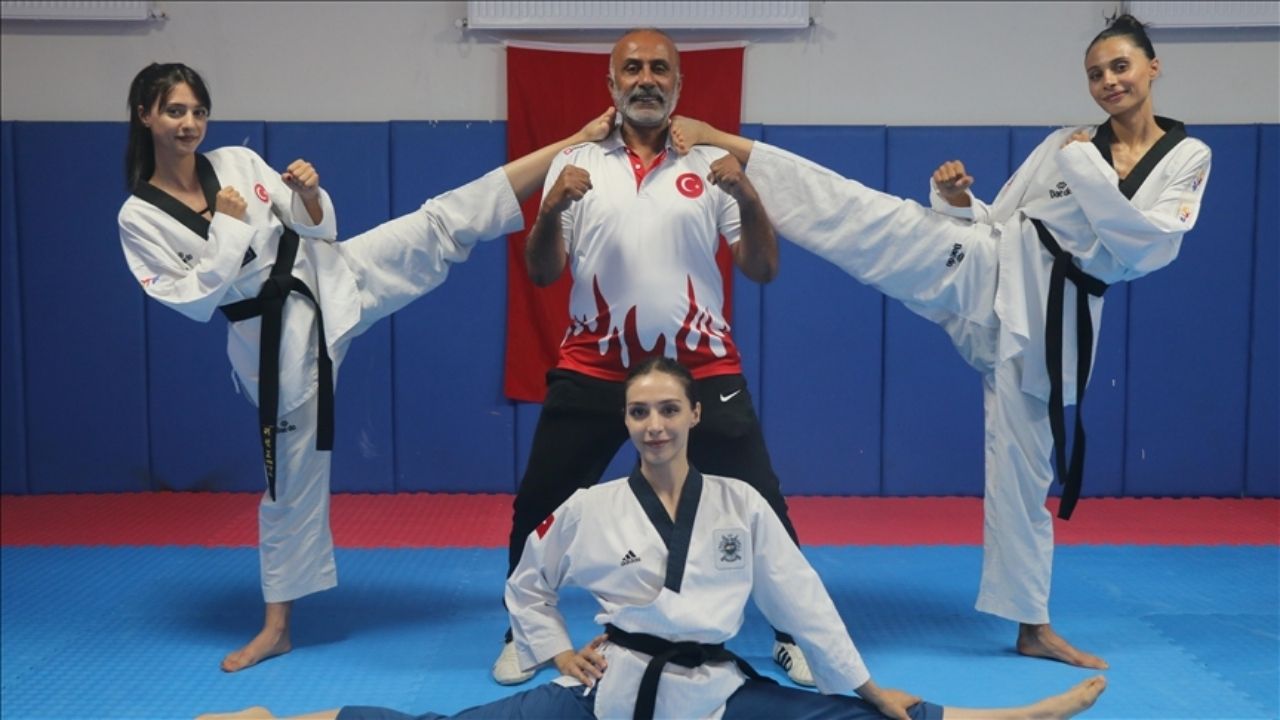 Tekvandocu babanın 3 kızı milli sporcular oldu